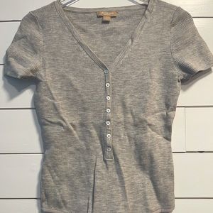 Michel Kors Collection Button-up shortsleeve Bodysuit